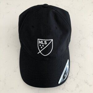 Adidas MLS Performance RLX Adj Hat Black + White Embroidered Logos Size OS NWT